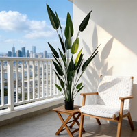 Plante Artificielle de Haute Qualité en Soie, Oiseau de Paradis, Arbre du Voyageur à Tige Longue, Décoration de Salon