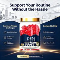 Gummies à mâcher OEM BCAA Protein Boost, 70 unités, sans dioxyde de titane, fabriquées en Allemagne, en forme d'ours, saveur fruitée
