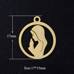 Stainless Steel Virgin <span class=keywords><strong>Mary</strong></span> Charm DIY Tahan Air 18K Emas dan Perak Liontin dan Gelang Kecil - Product Image 2