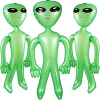 3 jouets gonflables géants en PVC Alien pour décorations de fête d'anniversaire et d'Halloween (29 pouces vert) 12 mois+