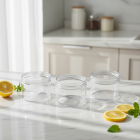 Tapa Transparente para Frascos de PET, Grado Alimenticio, 370 ml, Recipiente Hermético con Tapa de Rosca de Aluminio, Reciclable, para Cuidado de la Piel, Crema para Ojos, Almacenamiento de Cosméticos