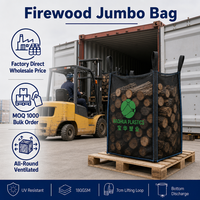 Sac de conteneur pour bois de chauffage 1000 kg, sac Jumbo FIBC ventilé, robuste, traité anti-UV, réutilisable, pour approvisionnement en vrac, Saco De Lena