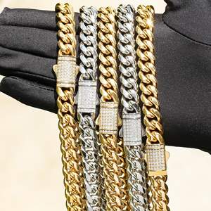 بيع بالجملة قلادة 18 قيراط ذهبية مخصصة سلسلة ربط كوبية ذهبية 24 قيراط سلسلة ميامي كوبية سلسلة 20-ميامي سلسلة كوبية - Product Image 5