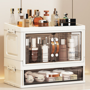 Cosmetic Storage Box Transparent <b>Drawer</b> Multi Layer Organizer Cabinet Desktop <b>Makeup</b> Organizer Waterproof Plastic - Product Image 2