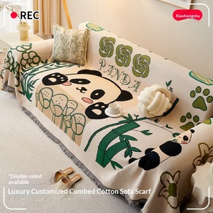 Housse de canapé en tissu, style estival, motif panda, universelle quatre saisons, pour canapé, <span class=keywords><strong>camping</strong></span>, maison, élastique et respirante - Product Image 1
