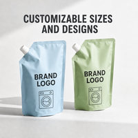 Sac en plastique robuste personnalisé avec bec verseur et poignée, 1L 2L, pour lessive liquide