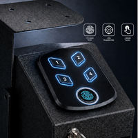 Coffre-fort pour arme de poing à 3 modes de déverrouillage : empreinte digitale biométrique, clavier numérique, clé mécanique, accès rapide par poussée-tirage, pour table de chevet, direct usine