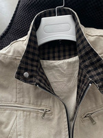 Blouson Bomber Homme Réversible Col V Bicolore Zippé Hiver ODM Logo Frontal Décontracté Streetwear