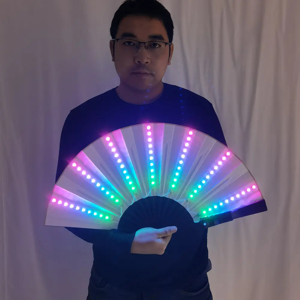 Ventilador LED colorido para performance em palco, microlights de 350 modos, cores infinitas, novidade para festas de música EDM Rave Club