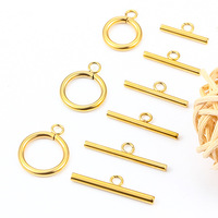 Vente en gros Fermoir OT rond en acier inoxydable couleur or 18 carats 15mm 18mm 20mm 22mm 25mm pour la fabrication de bijoux