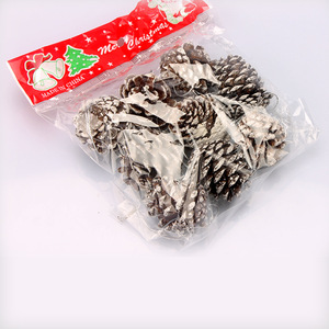 Christmas pine cone <b>set</b> (9 pieces), Christmas ornaments, Christmas tree decorations, natural pine cone whitening <b>paint</b>. - Product Image 2