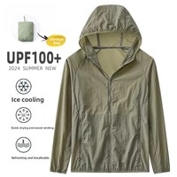 Vêtements de protection solaire UPF50+ en soie glacée pour l'extérieur, pour hommes et femmes, été, ultra-fins, respirants, séchage rapide, imperméables, avec capuche