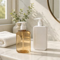 Flacon carré PETG professionnel anti-fuite avec pompe pour shampoing et lotion, 200 ml, 260 ml, à épaule plate, vide, pour emballage cosmétique et soins de la peau