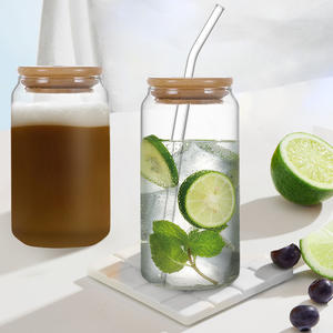 16oz القهوة القدح فنجان شاي بار زجاجيات واضح البورسليكات الشرب أكواب زجاج للكوكتيل حافظ مياه يمكن زجاجة بيرة مع غطاء القش - Product Image 2
