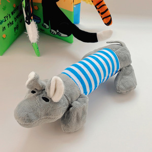 <b>Plush</b> Pet Squeak Toys Striped Duck Pig Dog <b>Cat</b> Sound Making Indoor Chew Resistant - Product Image 5