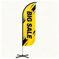Drapeau publicitaire en forme de larme de haute qualité avec graphique imprimé remplaçable et mât en fibre de verre pour le marketing des centres commerciaux