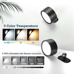 RGB CCT Puck Lights Modern 360 ° Rotación LED Gabinete Luces Batería Regulable <span class=keywords><strong>Armario</strong></span> <span class=keywords><strong>Luz</strong></span> Control remoto Aplique de pared - Product Image 3