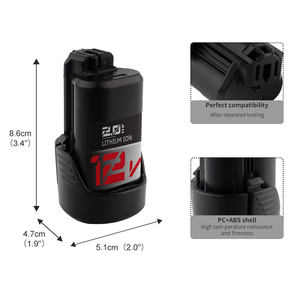 大容量更换12v锂离子无绳工具电池可充电2AH电动工具电池，适用于GBA12V30 - Product Image 2