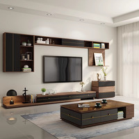 Ensemble de meubles de salon modernes et simples, en bois, avec meuble TV et table basse – Offre spéciale
