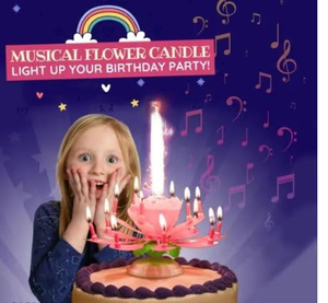 Velas Musicales Giratorias al por Mayor para Fiestas, Velas de Fuegos Artificiales para Pastel de Cumpleaños, Flor de Loto para Celebraciones de Pascua y Año Nuevo en Bares - Product Image 5