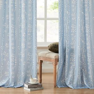 Country Style Floral Print Designer <strong>Pattern</strong> <strong>Blue</strong> Floral Semi-Blackout Farmhouse <strong>Curtains</strong> for Bedroom Living Room - Product Image 3