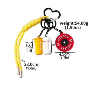 <span class=keywords><strong>Mini</strong></span> haltère 3D de fitness, porte-clés de gym pour femmes et hommes, pendentif de sac tendance, breloque de sac pour athlètes passionnés, cadeau pour clés de voiture - Product Image 4
