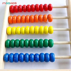 Juguete Montessori Colorido Matemáticas Aprendizaje Educativo Temprano Cuentas de cálculo de conteo de madera Ábaco Juguete de matemáticas de madera - Product Image 3