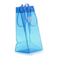 Sac isotherme pour bouteille de vin écologique, sac à vin transparent en PVC avec poignée tubulaire, promotion