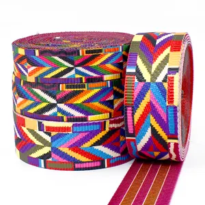 Meetee BD385 32mm 38mm 50mm Ethnic Jacquard Webbing Backpack Strap Ribbon Tape Clothes Decoration Trims Sewing Polyester Webbing