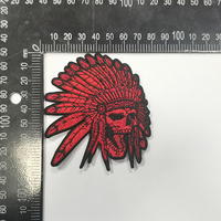 Patchs de broderie crâne chef indien fer sur vêtements Appliques accessoires bricolage couture Logo personnalisé patchs brodés