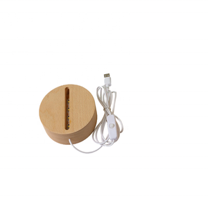 ที่กำหนดเองไม้บีช Led ฐาน Lampara 3D ฐานคืนอะคริลิฐานแสงสำหรับต<span class=keywords><strong>ก</strong></span>แต่งห้องนอน - Product Image 4