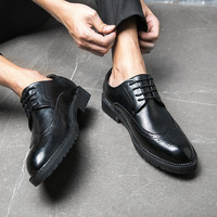 Chaussures habillées brogues tendance pour hommes, chaussures habillées formelles décontractées, lacets, cuir PU, chaussures Oxford