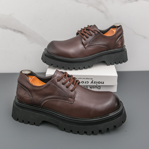 Zapatos Casuales de Cuero con Suela Gruesa, Estilo Coreano, de Alta Gama, Formales para Hombre - Product Image 2