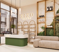 Aménagement intérieur de salon de coiffure, mobilier sur mesure, manucure, décoration et rénovation de magasin commercial tout-en-un pour salon de coiffure