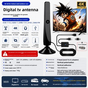 <span class=keywords><strong>Antena</strong></span> <span class=keywords><strong>de</strong></span> <span class=keywords><strong>TV</strong></span> Digital para Interiores con Ventosa, la Más Vendida Transfronteriza, para Europa y América, HDTV-T <span class=keywords><strong>de</strong></span> Alta Ganancia, Terrestre 4K HD - Product Image 2