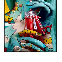 Seni Dinding Kanvas Art Deco Graffiti Street Art Wanita Seksi Gadis Sedang Minum Poster Seni Dinding Dekorasi Rumah Modern