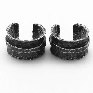 Pendientes yunnique de acero de titanio, estilo punk rock geométrico negro, unisex, sin perforación, para hombres y mujeres - Product Image 5