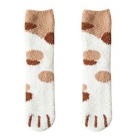 Chaussettes unisexes personnalisées épaisses et chaudes en fourrure, vente en gros, style chaussettes mi-mollet, mode hiver, douces, confortables, motif animal mignon, longueur cheville