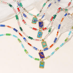 オリジナル手作り新色天然石ビーズステンレス鋼タロットネックレスパーソナライズされたニッチユニセックススポーティパンクギフト - Product Image 4