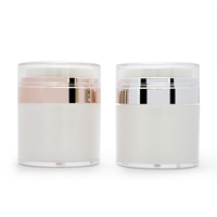 Pot de crème cosmétique rond de luxe en plastique acrylique à double paroi pots de recharge sous vide