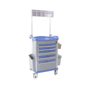 2024 Hospital Medical Anesthesia Cart ABS Treatment Trolley Cart Manufacturer With Drawers
