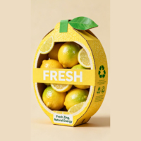 Creatieve 3D fruitvormige milieuvriendelijke golfkartonnen dozen met sleuven |   Op maat gemaakte gesneden mango-kersen snack geschenkverpakking |   Matte OEM