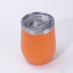 Taza <span class=keywords><strong>de</strong></span> Vino Aislada Irrompible <span class=keywords><strong>de</strong></span> 12 oz con Tapa Deslizante, Taza <span class=keywords><strong>de</strong></span> Café sin Tallo para Mujer, Termo con Recubrimiento en Polvo para Barbacoa al Aire Libre - Product Image 2