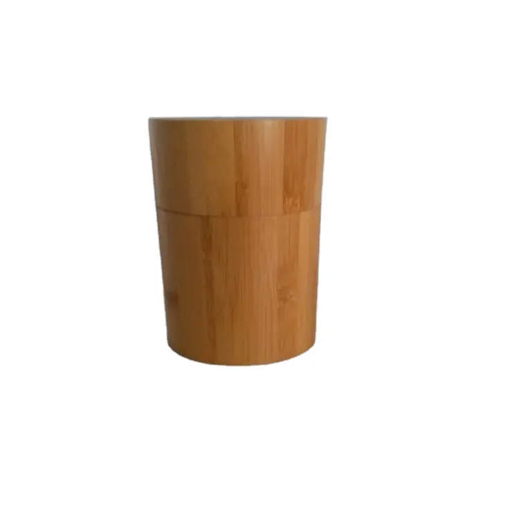 Handmade solid wooden vintage tea jar bamboo barrel