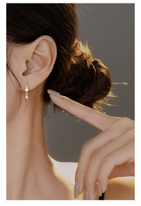 <strong>Fashion</strong> <strong>Jewelry</strong> 925 Sterling <strong>Silver</strong> Heart Cross Star Moon Bead Ball Round Disc Eggplant Chili Zircon Gold Plated Hoop Earrings - Product Image 6