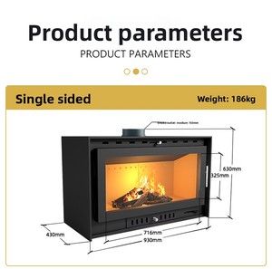 Suministro Directo de Fábrica: Estufa de Leña Moderna de Acero para Calefacción de Invierno, Modelo <span class=keywords><strong>Vermiculita</strong></span>, <span class=keywords><strong>Chimenea</strong></span> con Llama Auténtica - Product Image 4