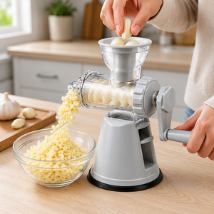 Picadora Manual de Ajo de Plástico, Molinillo de Verduras con Manivela, Cuchilla Silenciosa, Herramienta de Cocina de 4 Piezas para Limpieza, Hecho en Corea - Product Image 6