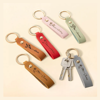 Porte-clés en cuir personnalisé Porte-clés gravé personnalisé Cadeaux du mois de naissance Porte-clés en cuir PU Porte-clés en cuir personnalisé