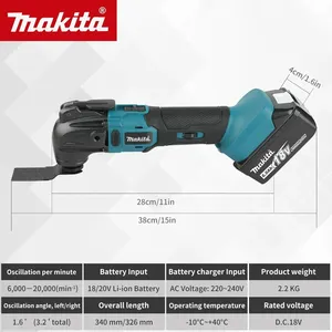 <span class=keywords><strong>Scie</strong></span> oscillante <span class=keywords><strong>Makita</strong></span> à batterie longue durée 3 Ah, vitesse variable, fonction anti-redémarrage, pour les bricoleurs et les charpentiers - Product Image 4