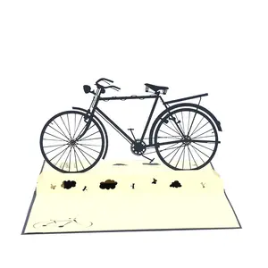 3D Pop-up divertente bici felice festa del papà biglietto di auguri di carta con busta per papà e papà regalo di compleanno e celebrazione